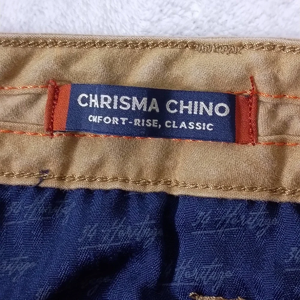 34 Heritage Charisma Chino Tan Khaki Comfort Rise Classic Fit Pants Mens 40x32